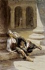 Augustus Edwin Mulready Canvas Paintings - Tired Minstrels